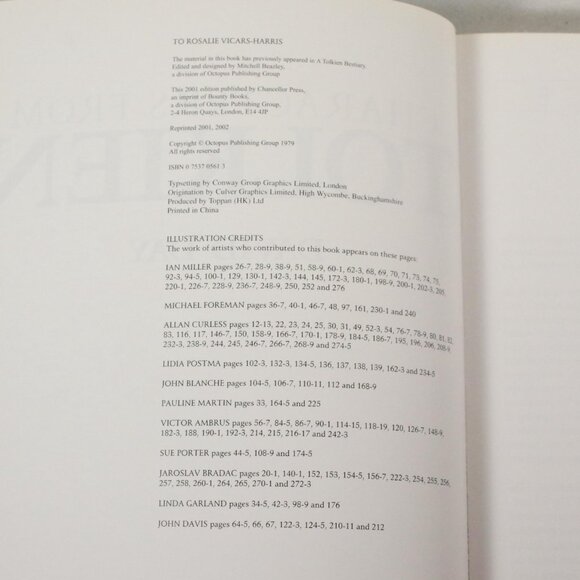 Vintage Book "Characters From Tolkien" David Day Chancellor Press 2002 Bestiary - Picture 3 of 10